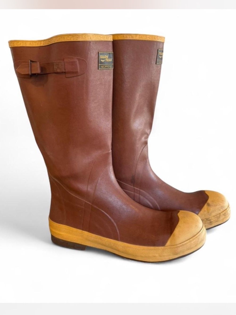 Talon Trax Neoprene Rubber Boots Steel Shank Men's Size 13 Brown Workwear